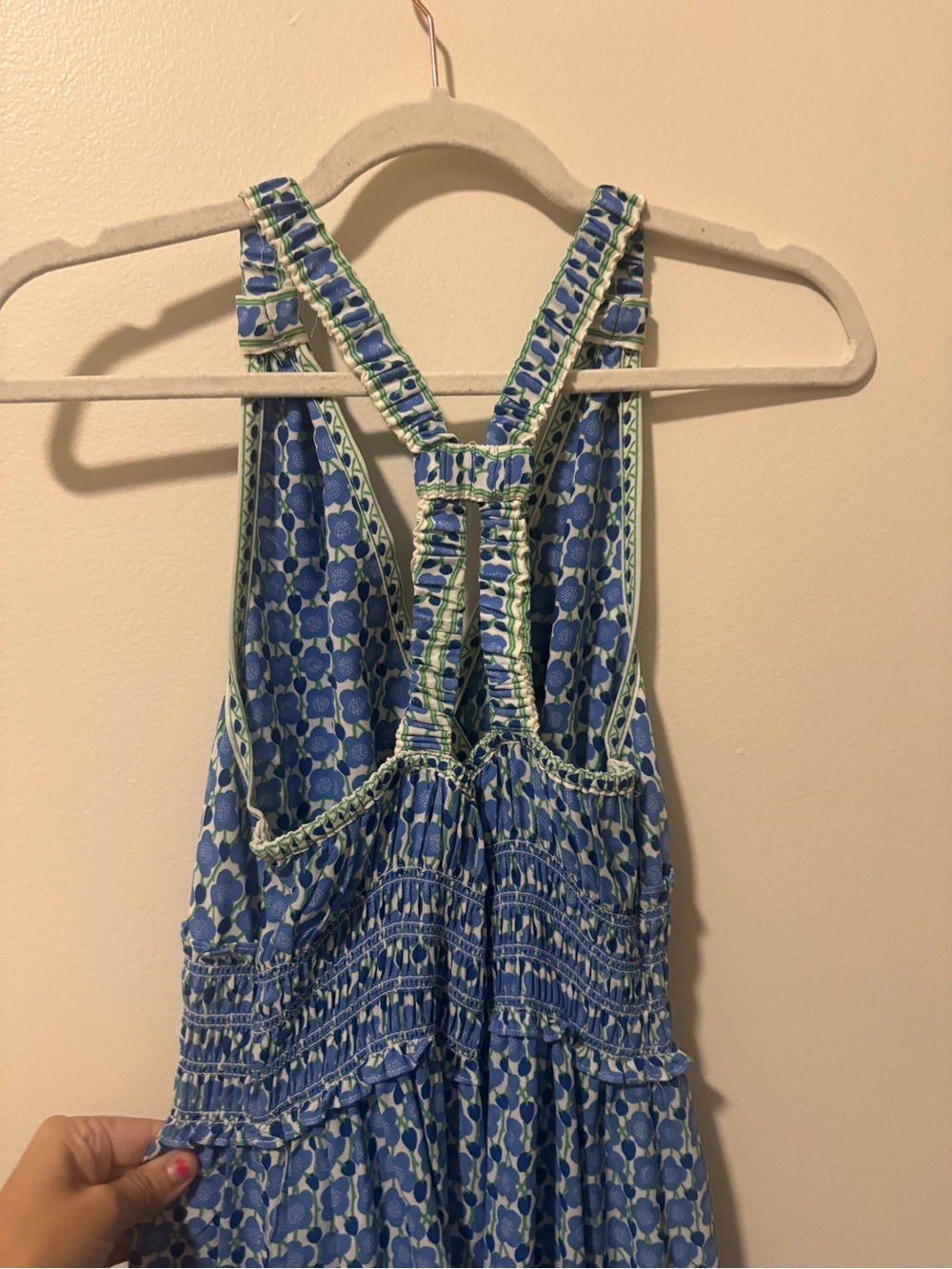 Max Studio Blue Printed Halter Maxi Dress - Picture 5 of 5